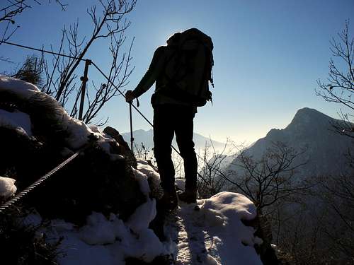 Cima Rocca, an equipped section of the route