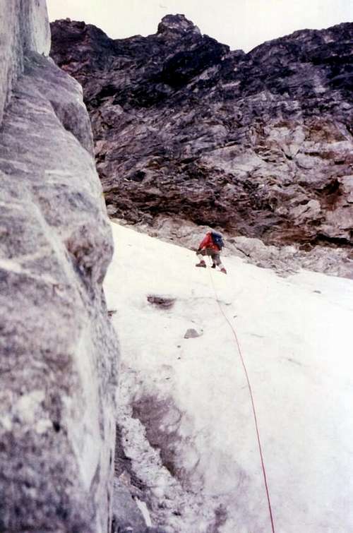 Em ... North Wall: at beginning on oblique Couloir 1980