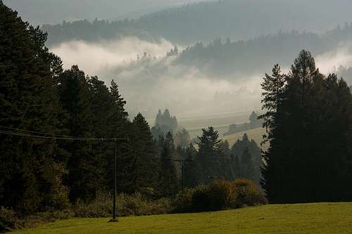 Sunny October morning over Hanusovce