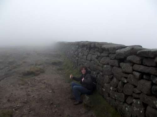 Taking cover at the Mourne Wall