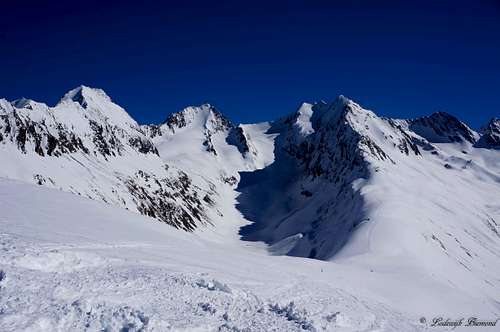 Granatenkogel (3318m), Hochfirst (3405m) and Liebener Spitze (3400m)