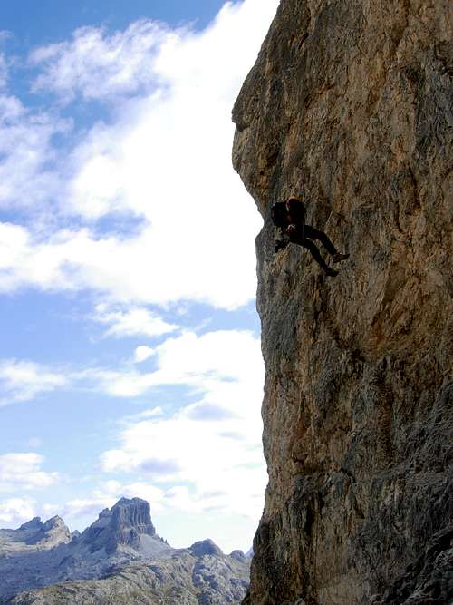 Abseiling from Punta Alpini