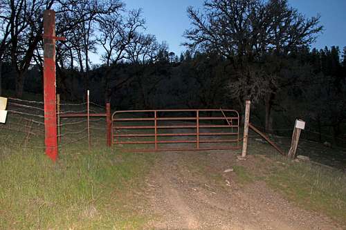 trailhead gate on Big canyon Road.