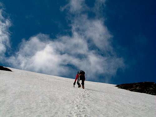 Climbing on Alpe di Succiso NE face