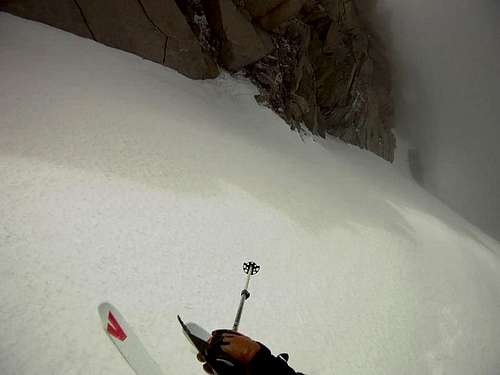 Cloud Peak ski, dropping the top of the south couloir, June 23 2013
