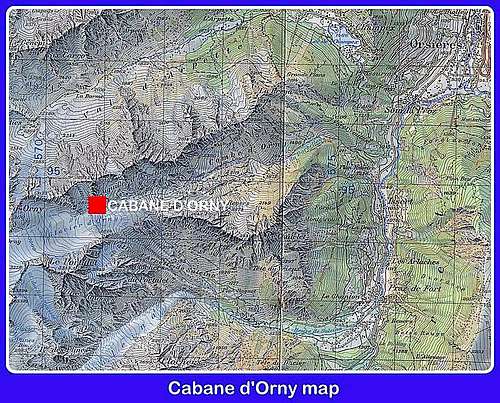 Cabane d'Orny map