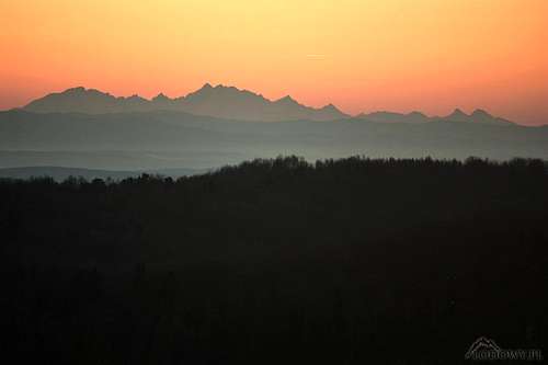 Tatra Mountains from Low Beskid