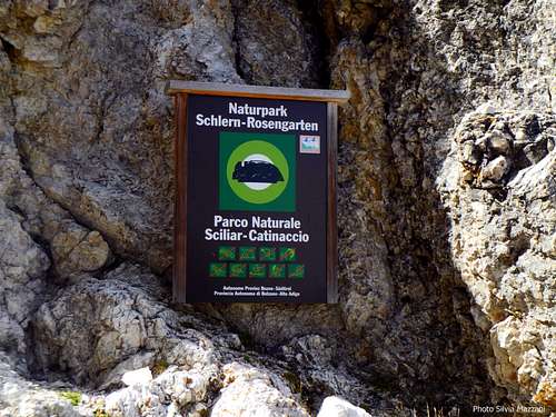 Sciliar-Catinaccio Natural Park signpost