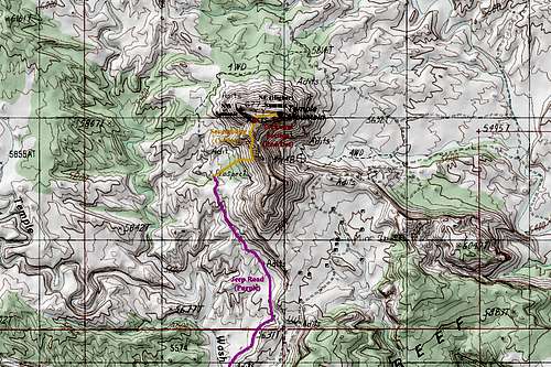 Temple Mountain Route Map