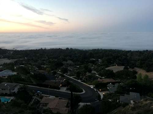 Fog covering the San Gabriel Valley