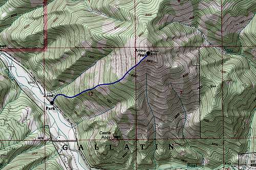 Arrow Peak Topo Map