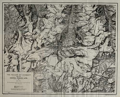 Carte de la vallée de Zermatt