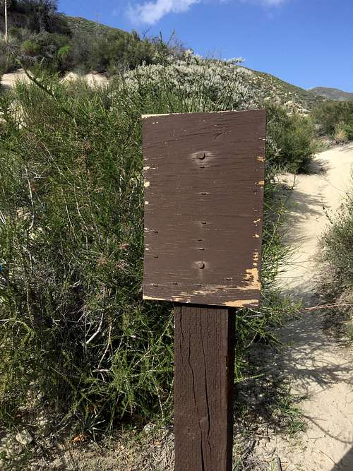 Blank Sign at Beginning of Trail