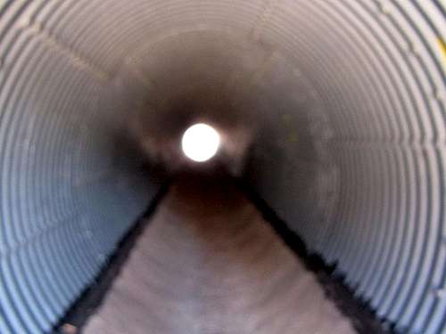 Hiking through the culvert