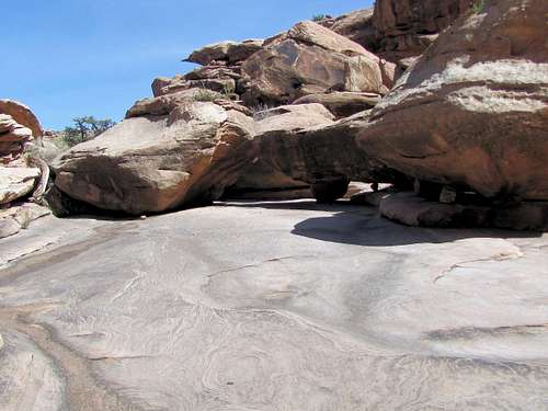 Boulder filled canyon, where you exit the canyon