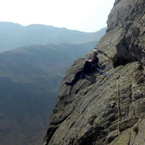 Relaxing on the Slab, Gimmer Crag