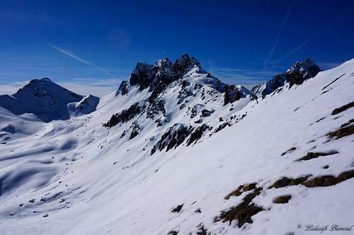 Flimspitze (2928m), Burkelzpitzen (2933m) and Vesulspitze (3089m)