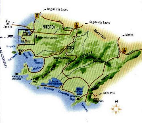 Niterói map. Look for Morro...