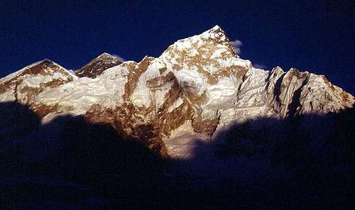 Everest and Nupste at sunset....