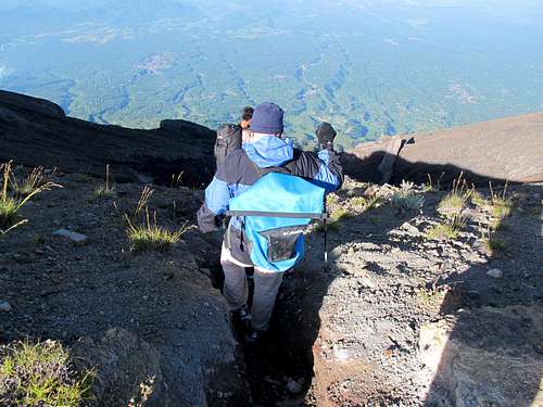 Mt. Agung crossover trail steepness
