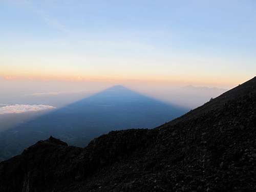 The shadow of Mt. Agung on Bali 