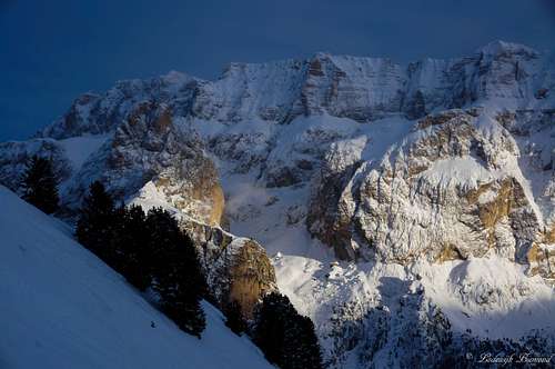 Evening glow on Sella