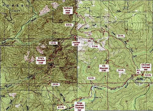 map of Elk Mountain / Kings...
