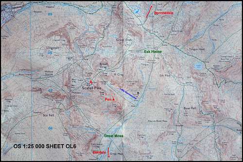 OS Map Scafell Pike