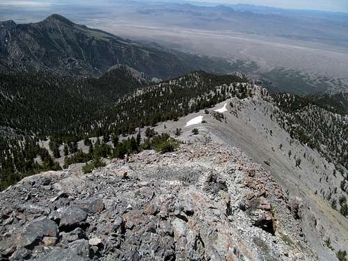 looking down west ridge of Currant