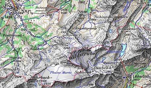 Steghorn, map