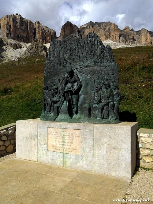Fausto Coppi memorial at Pordoi Pass
