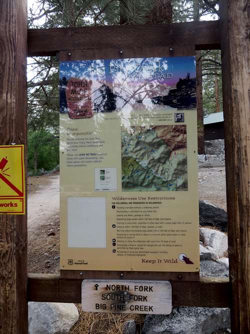 Big Pine Creek Trailhead sign