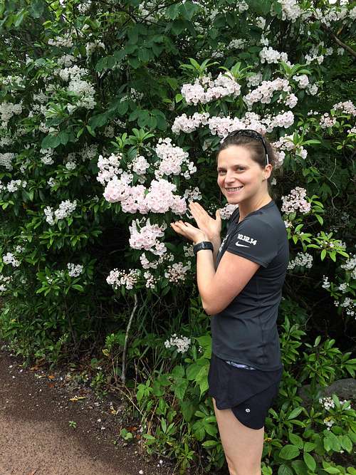 Kim with Mountain Laurels