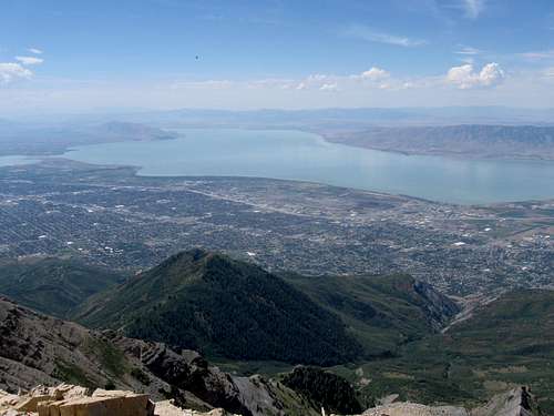 Utah Lake and Provo down below