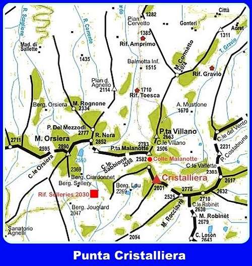 Punta Cristalliera map