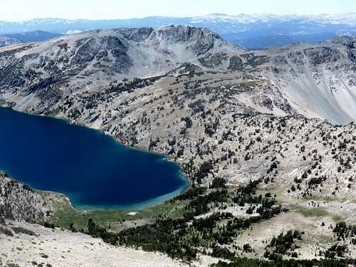 Duck Lake, Duck Pass, and the southern portion of Mammoth Crest from Duck Lake Peak