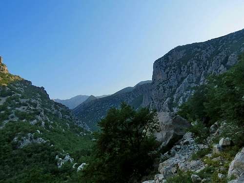 Looking up to Paklenica Gorge