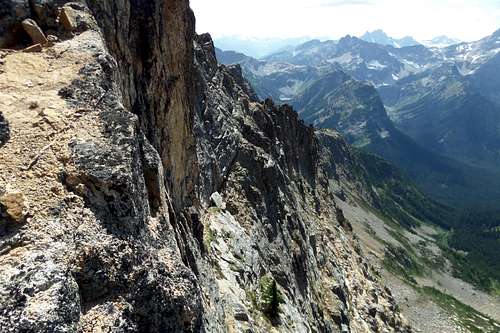 Ledge leading to summit pitch