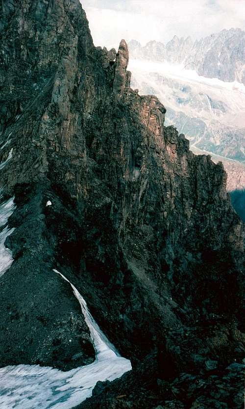 Mont Velan or V'lan Descending on Valsorey Pass 1975
