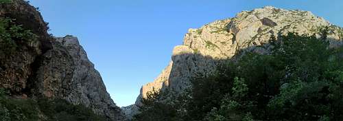 Panorama of Paklenica Gorge