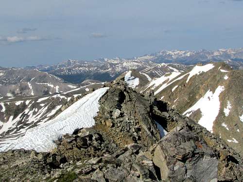 The lower peaks of Geissler Mountain in the right, near
