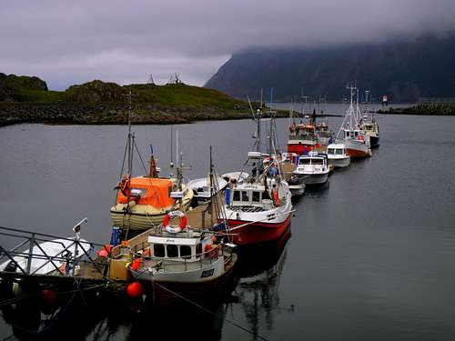 The lonely harbour of Hovden