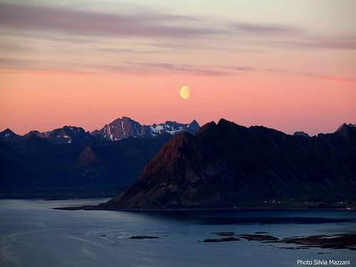 Moon-rise seen from Hoven, Lofoten