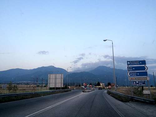 View of Mt Olympus from the highway