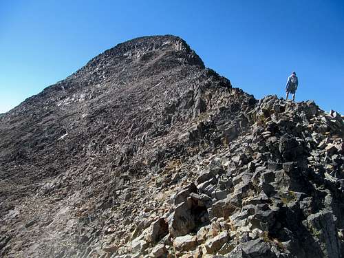 Greg surveying the summit block