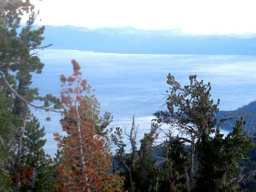 Lake Tahoe from the use trail up to Incline Peak