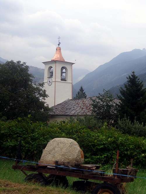 Alpine / 2 Ville sur Nus Church & copper Steeple 2015