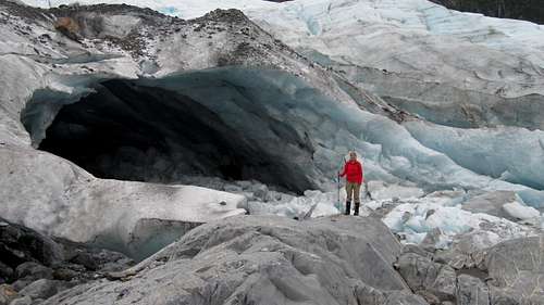 The ice came at the toe of Lawrence Glacier
