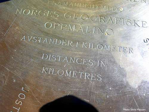 Top of Norway: a detail of Galdhoppigen orientation table