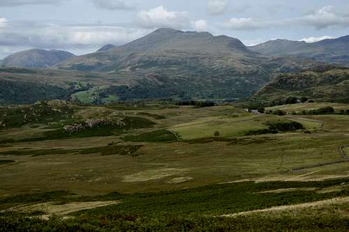 Distant Scafell group from the south